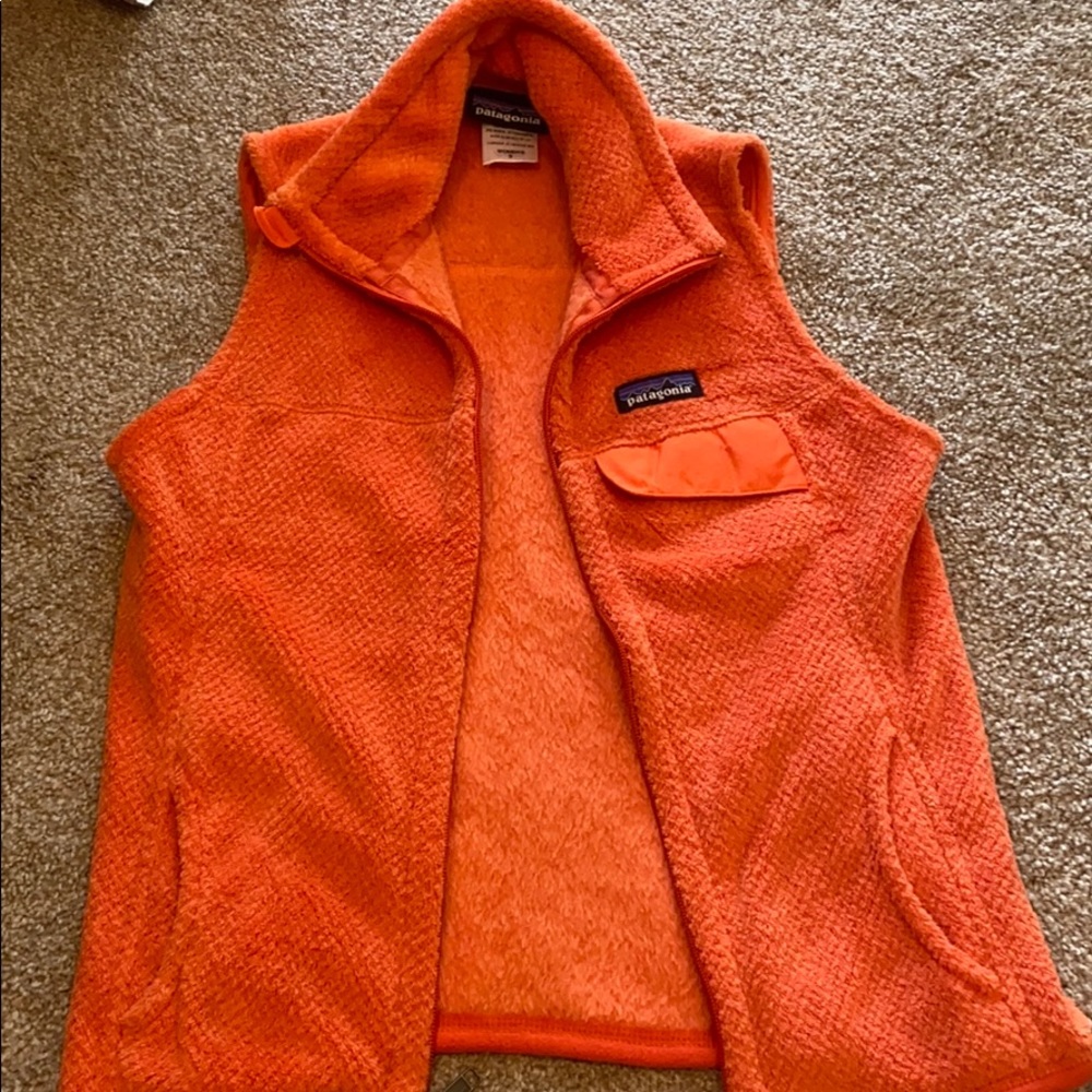 Orange Patagonia Fleece Vest